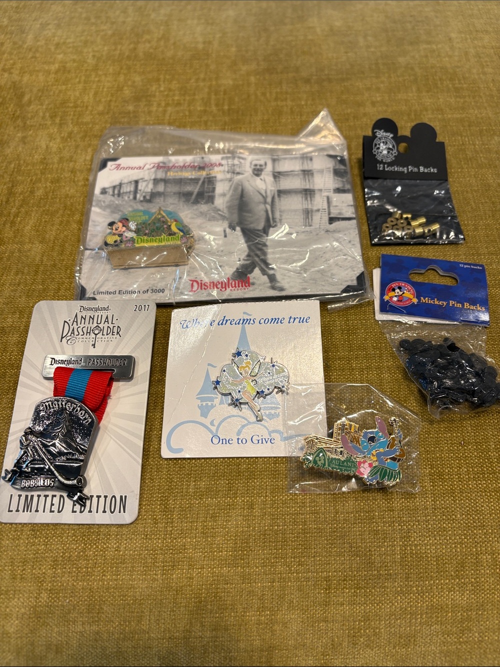 Disneyland Pin Bundle- with 2 types of pin backs